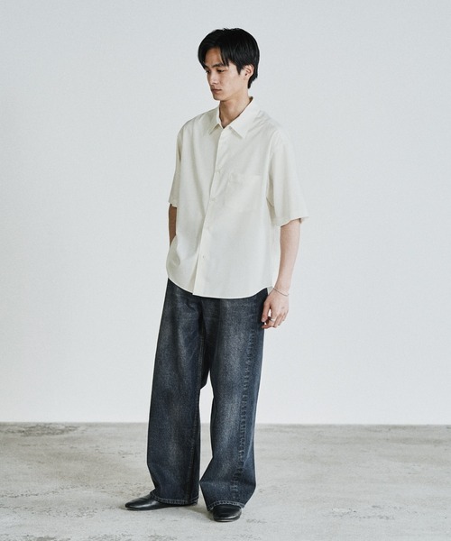 WYM LIDNM(ウィム バイ リドム)の「COOL TOUCH MICRO SPAN H/S SHIRT(シャツ/ブラウス・メンズ・チャコール/ホワイト/ライトグレー/サックスブルー/グレイッシュブルー・XS/S/M/L/XL)」の7枚目の写真