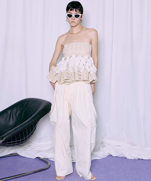 MAISON SPECIAL(メゾンスペシャル)の「2WAY Cocoon Military Pants/2WAYコクーンミリタリーパンツ(その他パンツ・レディース・ホワイト/チャコールグレー/イエロー・36/38)」の11枚目の写真