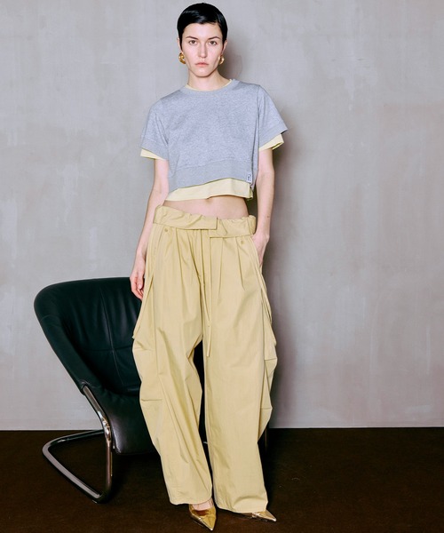 MAISON SPECIAL(メゾンスペシャル)の「2WAY Cocoon Military Pants/2WAYコクーンミリタリーパンツ(その他パンツ・レディース・ホワイト/チャコールグレー/イエロー・36/38)」の4枚目の写真