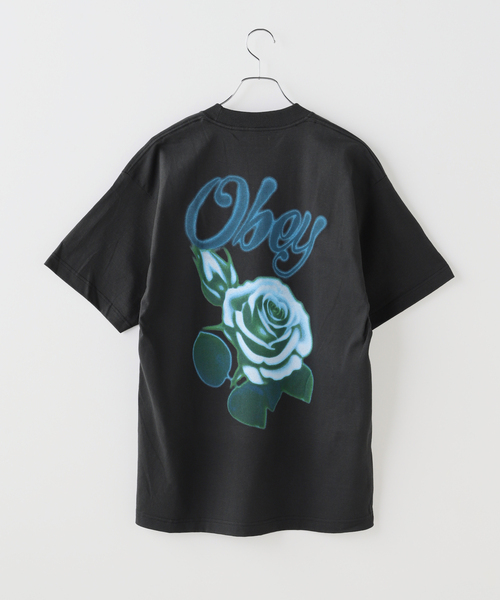 OBEY(オベイ)の「OBEY / オベイ AIRBRUSHED ROSE(Tシャツ/カットソー・メンズ・ブラック/カーキ/ホワイト・MEDIUM/LARGE)」の4枚目の写真