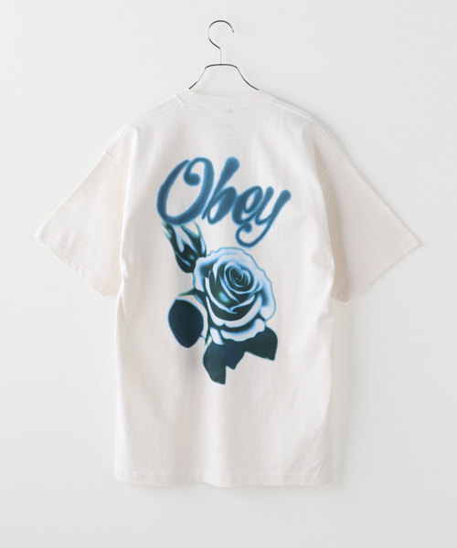 OBEY(オベイ)の「OBEY / オベイ AIRBRUSHED ROSE(Tシャツ/カットソー・メンズ・ブラック/カーキ/ホワイト・MEDIUM/LARGE)」の5枚目の写真