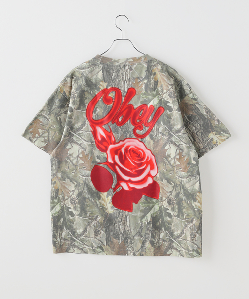 OBEY(オベイ)の「OBEY / オベイ AIRBRUSHED ROSE(Tシャツ/カットソー・メンズ・ブラック/カーキ/ホワイト・MEDIUM/LARGE)」の6枚目の写真