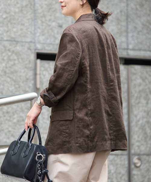 JOURNAL STANDARD(ジャーナルスタンダード)の「リネン SB-2B ジャケット(テーラードジャケット・レディース・ブラック/ブラウン・FREE)」の19枚目の写真