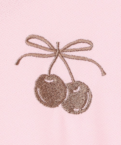 Amourire girl(アムリールガール)の「チェリー刺繍 ジップアップ 薄手 パーカー 羽織り UV対策(パーカー・キッズ・ネイビー/ピンク・130cm/160cm/140cm/150cm)」の11枚目の写真