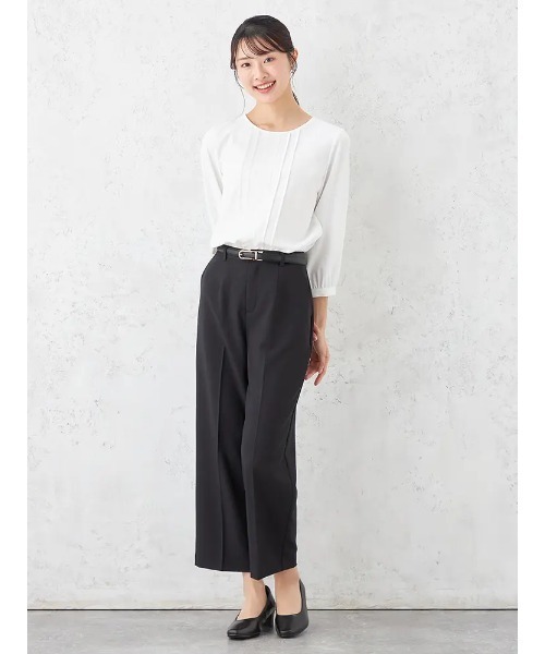 HARUYAMA(ハルヤマ)の「ピンタックブラウス ニット カットソー 通年 【SOFFICE】(シャツ/ブラウス・レディース・ライトピンク/ネイビー/オフホワイト・S/LL/L/M)」の8枚目の写真