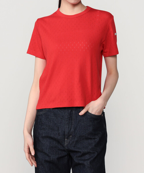 ORCIVAL(オーシバル)の「ORCIVAL | パターンメッシュ クルーネックTシャツ WOMEN(Tシャツ/カットソー・レディース・オフホワイト/ブラック/レッド・2/1)」の3枚目の写真