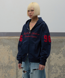 ROCKCAKE（ロックケーキ）の「96 Script Zip Up Hoodie - Navy（パーカー）」
