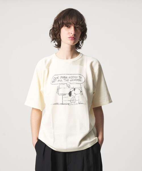 6（ロク）の「【別注】＜Healthknit for 6＞SNOOPY フットボール Tシャツ（Tシャツ/カットソー・レディース・オフホワイト/ライトブルー・S/M）」の2枚目の写真
