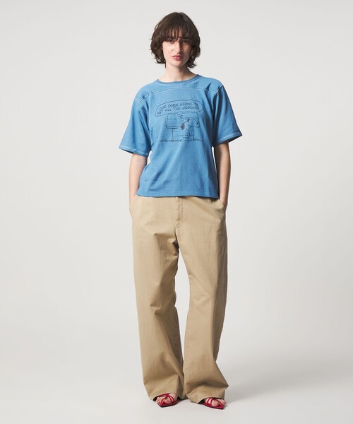 6（ロク）の「【別注】＜Healthknit for 6＞SNOOPY フットボール Tシャツ（Tシャツ/カットソー・レディース・オフホワイト/ライトブルー・S/M）」の9枚目の写真