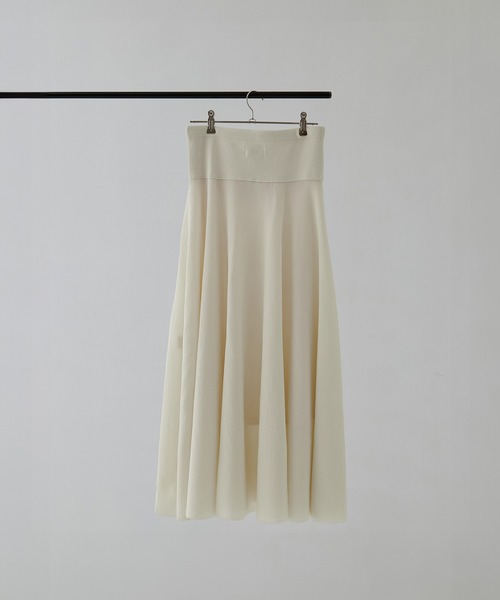 WRAPINKNOT（ラッピンノット）の「[WRAPINKNOT/ラッピンノット] Dry Knit Flare Skirt（スカート・レディース・アイボリー/ダークブラウン・0/1）」の3枚目の写真
