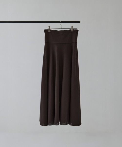 WRAPINKNOT（ラッピンノット）の「[WRAPINKNOT/ラッピンノット] Dry Knit Flare Skirt（スカート・レディース・アイボリー/ダークブラウン・0/1）」の4枚目の写真