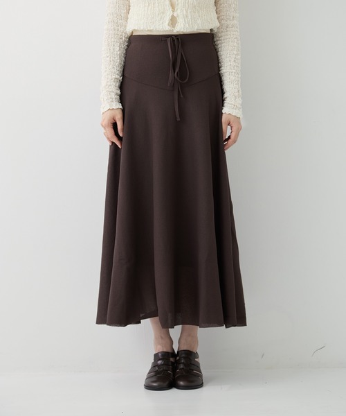 WRAPINKNOT（ラッピンノット）の「[WRAPINKNOT/ラッピンノット] Dry Knit Flare Skirt（スカート・レディース・アイボリー/ダークブラウン・0/1）」の10枚目の写真