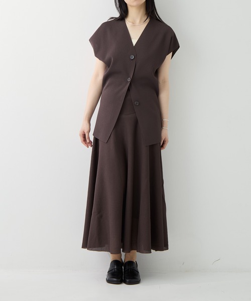 WRAPINKNOT（ラッピンノット）の「[WRAPINKNOT/ラッピンノット] Dry Knit Flare Skirt（スカート・レディース・アイボリー/ダークブラウン・0/1）」の16枚目の写真