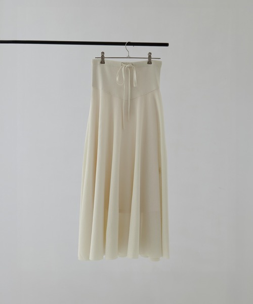 WRAPINKNOT（ラッピンノット）の「[WRAPINKNOT/ラッピンノット] Dry Knit Flare Skirt（スカート・レディース・アイボリー/ダークブラウン・0/1）」の8枚目の写真
