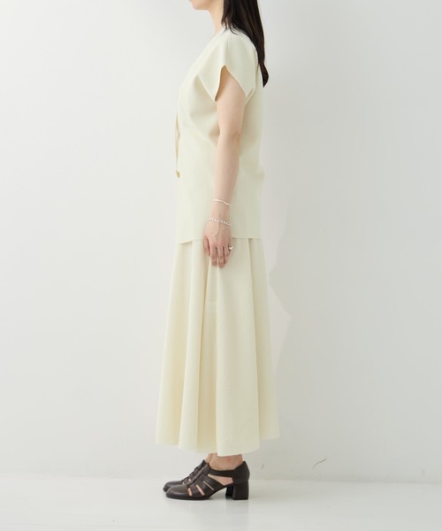 WRAPINKNOT（ラッピンノット）の「[WRAPINKNOT/ラッピンノット] Dry Knit Flare Skirt（スカート・レディース・アイボリー/ダークブラウン・0/1）」の6枚目の写真