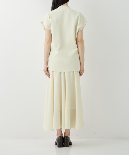 WRAPINKNOT（ラッピンノット）の「[WRAPINKNOT/ラッピンノット] Dry Knit Flare Skirt（スカート・レディース・アイボリー/ダークブラウン・0/1）」の7枚目の写真