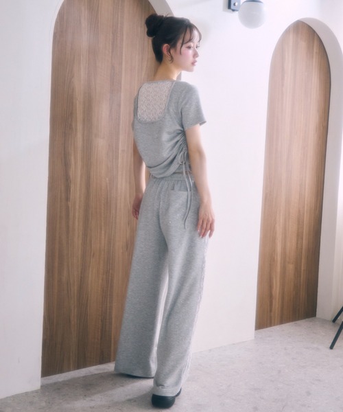 TITTY&CO.(ティティーアンドコー)の「サイドレースラメスウェットパンツ(スウェットパンツ・レディース・グレー/ブラック/ピンク・FREE)」の14枚目の写真