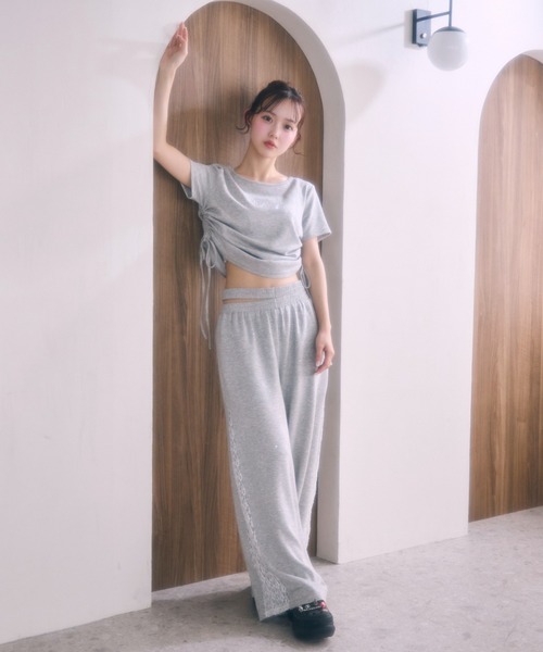 TITTY&CO.(ティティーアンドコー)の「サイドレースラメスウェットパンツ(スウェットパンツ・レディース・グレー/ブラック/ピンク・FREE)」の18枚目の写真