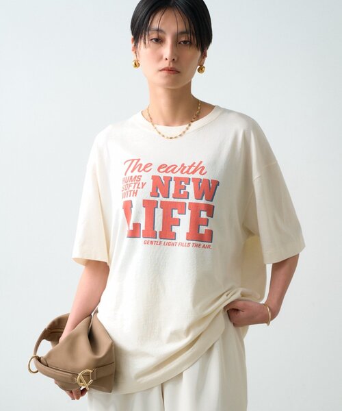 LOUNGEDRESS(ラウンジドレス)の「ロゴプリントTシャツ(Tシャツ/カットソー・レディース・アイボリー・FREE)」の9枚目の写真