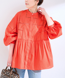 手洗い可 / 2WAYカットワーク刺繍ブラウス