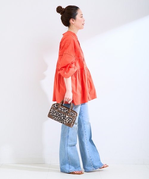完売品【未使用】カットワーク刺繍ブラウス N.O.R.C ブラウス シャツ カットワーク刺繍ボリュームスリーブブラウス