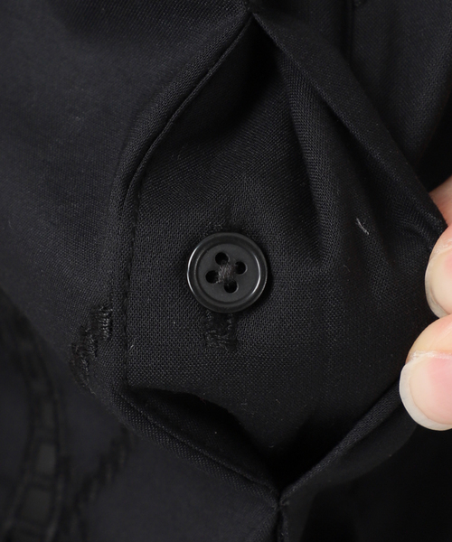 B.C STOCK（ベーセーストック）の「手洗い可 / 2WAYカットワーク刺繍ブラウス（シャツ/ブラウス・レディース・ブラック/ホワイト/オレンジ・FREE）」の8枚目の写真