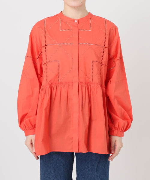 B.C STOCK（ベーセーストック）の「手洗い可 / 2WAYカットワーク刺繍ブラウス（シャツ/ブラウス・レディース・ブラック/ホワイト/オレンジ・FREE）」の13枚目の写真