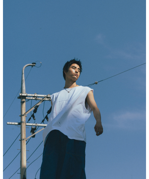 ANGLAN（アングラン）の「Notebook Patch Sleeveless - White（Tシャツ/カットソー・メンズ・その他・FREE）」の8枚目の写真