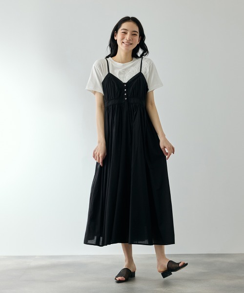 QUEENS COURT(クイーンズコート)の「MUSEレースキャミワンピース(ワンピース・レディース・オフホワイト/ブラック・M)」の2枚目の写真