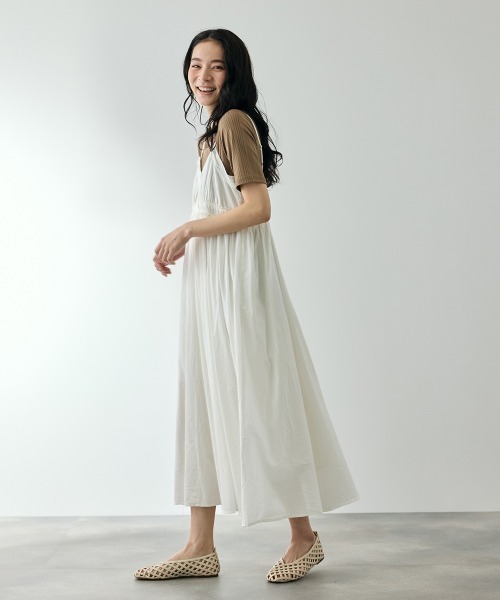QUEENS COURT（クイーンズコート）の「MUSEレースキャミワンピース（ワンピース・レディース・オフホワイト/ブラック・M）」の3枚目の写真