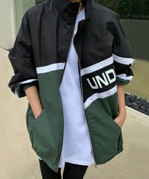 Dalfwin（ダールフィン）の「韓国ファッション UNDERロゴ配色デザイントラックジャケット（ナイロンジャケット）」