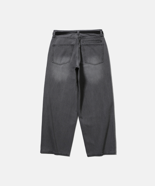 MOIF（モイフ）の「[SS26] WIDE 6P BELTED DENIM PANTS / BLEACHED BLACK（デニムパンツ・メンズ・その他・1(S)/2(M)/3(L)）」の3枚目の写真