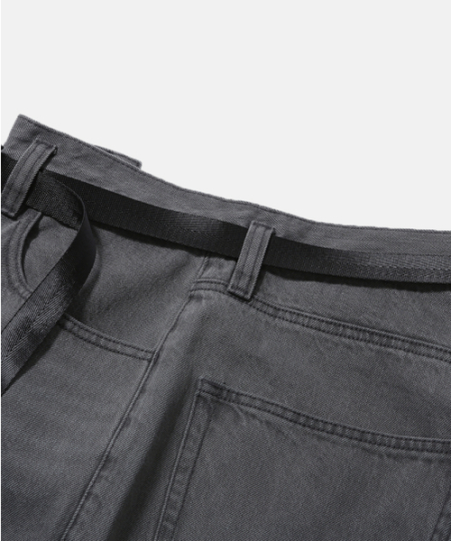 MOIF（モイフ）の「[SS26] WIDE 6P BELTED DENIM PANTS / BLEACHED BLACK（デニムパンツ・メンズ・その他・1(S)/2(M)/3(L)）」の10枚目の写真