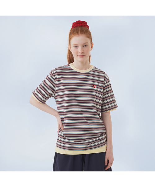 MASMARULEZ APPAREL(マスマルールズ アパレル)の「Daily Cotton Stripe T-Shirt__Purple(Tシャツ/カットソー・レディース・パープル・ONE SIZE)」の1枚目の写真