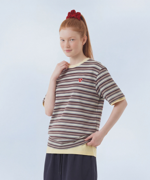 MASMARULEZ APPAREL(マスマルールズ アパレル)の「Daily Cotton Stripe T-Shirt__Purple(Tシャツ/カットソー・レディース・パープル・ONE SIZE)」の2枚目の写真