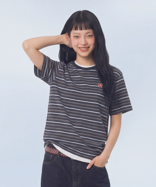 MASMARULEZ APPAREL(マスマルールズ アパレル)の「Daily Cotton Stripe T-Shirt__Purple(Tシャツ/カットソー・レディース・パープル・ONE SIZE)」の3枚目の写真