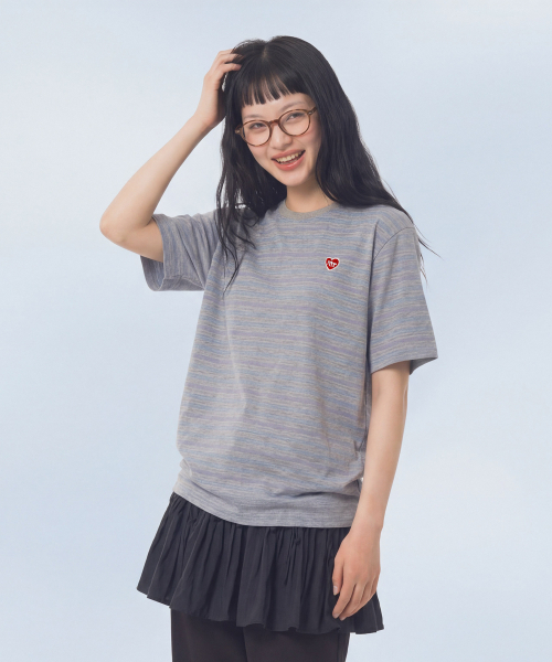 MASMARULEZ APPAREL(マスマルールズ アパレル)の「Daily Cotton Stripe T-Shirt__Purple(Tシャツ/カットソー・レディース・パープル・ONE SIZE)」の4枚目の写真