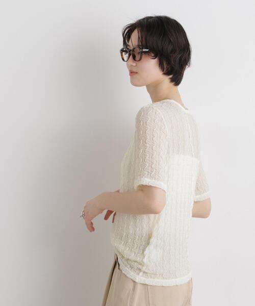 NANO universe（ナノユニバース）の「シアーカットクルーネックトップス（Tシャツ/カットソー・レディース・アイボリー/ブラック/ブルー・FREE）」の20枚目の写真