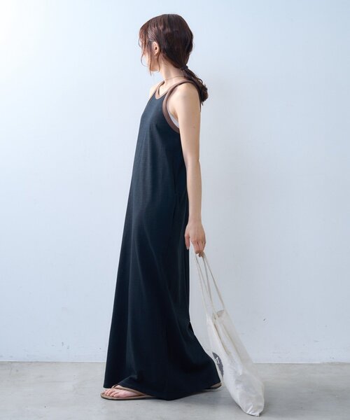 CIAOPANIC TYPY(チャオパニックティピー)の「【willow】スラブ配色アメスリワンピース(ワンピース・レディース・ブラック/ブラウン・ONE SIZE)」の4枚目の写真