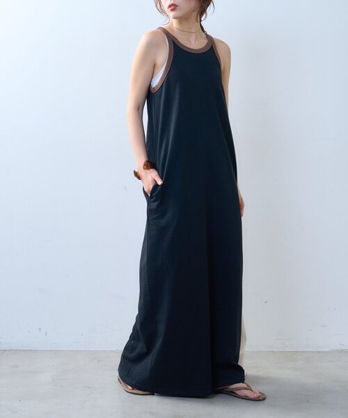 CIAOPANIC TYPY(チャオパニックティピー)の「【willow】スラブ配色アメスリワンピース(ワンピース・レディース・ブラック/ブラウン・ONE SIZE)」の6枚目の写真