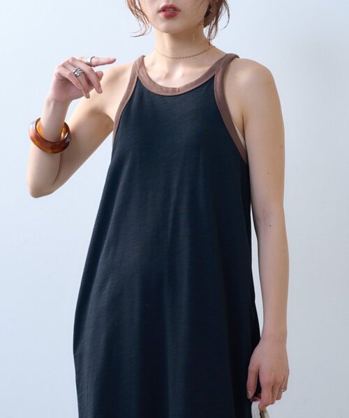 CIAOPANIC TYPY(チャオパニックティピー)の「【willow】スラブ配色アメスリワンピース(ワンピース・レディース・ブラック/ブラウン・ONE SIZE)」の8枚目の写真