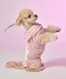 Bailey（ベイリー）の「子犬 夏 虫 ダニ防止 クーリング バーグガード メッシュ オールインワン ピンク（ペットウェア）」