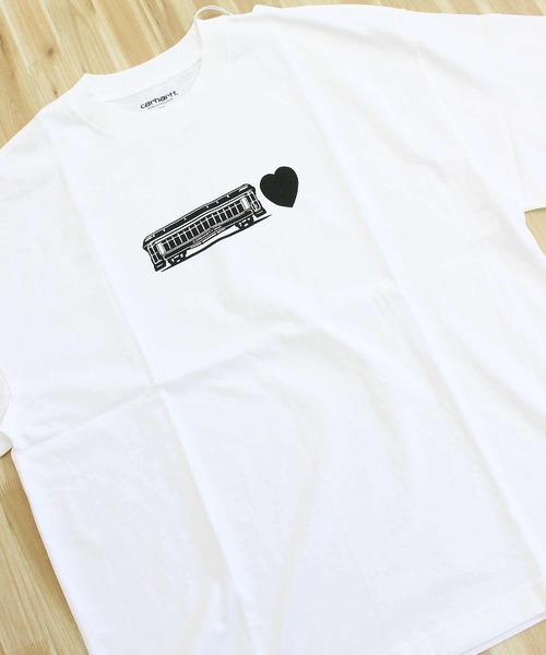 Carhartt WIP（カーハートダブリューアイピー）の「WIP デコンストラクテッドラベルTシャツ S/S Deconstructed Label T-Shirt（Tシャツ/カットソー・メンズ・ブラック/ホワイト・M/L/XL）」の7枚目の写真