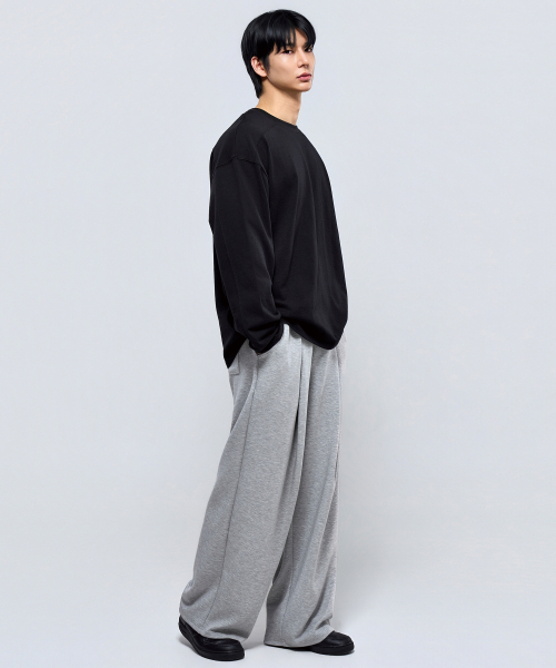 PHYSICAL GARMENTS（フィジカルガーメンツ）の「P2629 講演テンションディープピンタックロングパンツ[2COLOR]（スウェットパンツ・メンズ・ブラック/グレー・MEDIUM/LARGE/X-LARGE/XX-LARGE）」の6枚目の写真