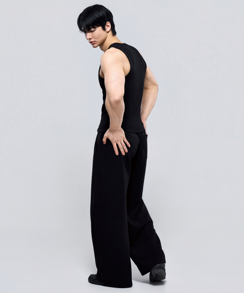PHYSICAL GARMENTS（フィジカルガーメンツ）の「P2629 講演テンションディープピンタックロングパンツ[2COLOR]（スウェットパンツ・メンズ・ブラック/グレー・MEDIUM/LARGE/X-LARGE/XX-LARGE）」の20枚目の写真
