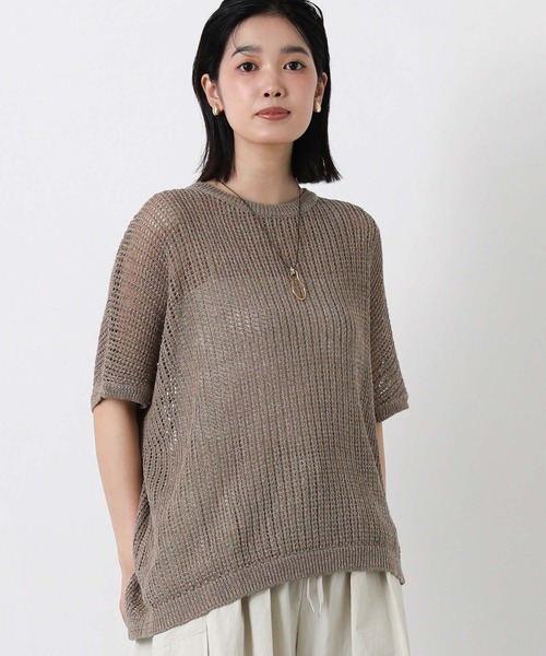 Gready Brilliant(グレディブリリアン)の「ギマ杢アシメヘムニット(ニット/セーター・レディース・モカ/チャコールグレー・FREE)」の15枚目の写真