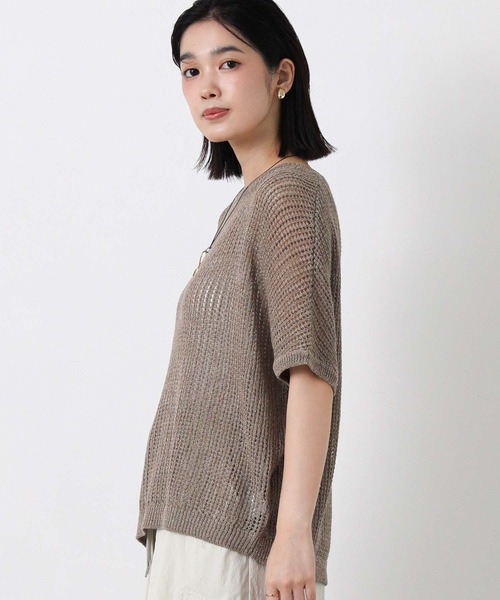 Gready Brilliant(グレディブリリアン)の「ギマ杢アシメヘムニット(ニット/セーター・レディース・モカ/チャコールグレー・FREE)」の16枚目の写真