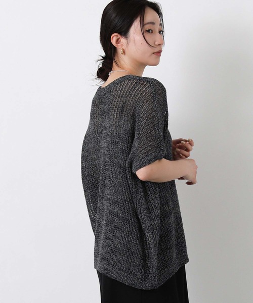 Gready Brilliant(グレディブリリアン)の「ギマ杢アシメヘムニット(ニット/セーター・レディース・モカ/チャコールグレー・FREE)」の8枚目の写真