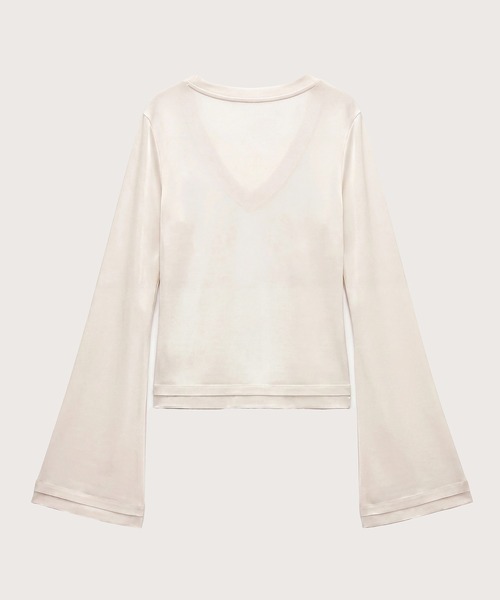 kiehtova(キエトヴァ)の「【kiehtova】CLEAN SILHOUETTE VTOPS/クリーン シルエット ブイトップス KTWR65(Tシャツ/カットソー・レディース・ブラック/アイボリー/アッシュグレー・FREE)」の13枚目の写真
