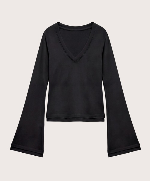 kiehtova(キエトヴァ)の「【kiehtova】CLEAN SILHOUETTE VTOPS/クリーン シルエット ブイトップス KTWR65(Tシャツ/カットソー・レディース・ブラック/アイボリー/アッシュグレー・FREE)」の18枚目の写真